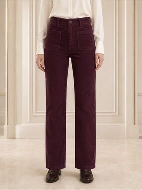 Rachel Zoe Burgundy Corduroy straight leg Pants Size 10
